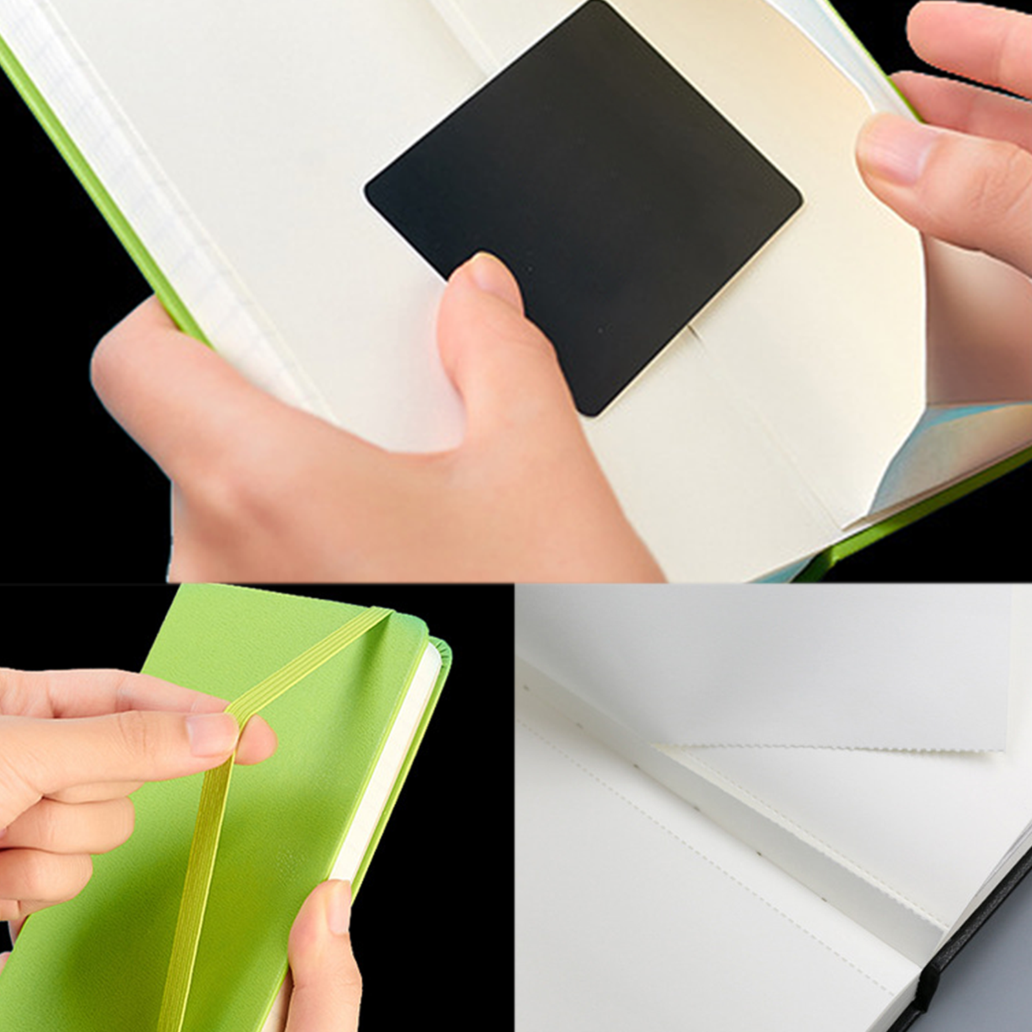 A6 PU-Coated Hardboard Notepad w/ Elastic Band 6